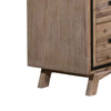 Tallboy with 5 Storage Drawers Solid Acacia Wooden Frame in Silver Brush Colour