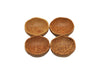 Set of 4 Coconut Wooden Plum Bowl 15cm Natural