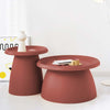 ArtissIn Coffee Table Mushroom Nordic Round Small Side Table 50CM Red