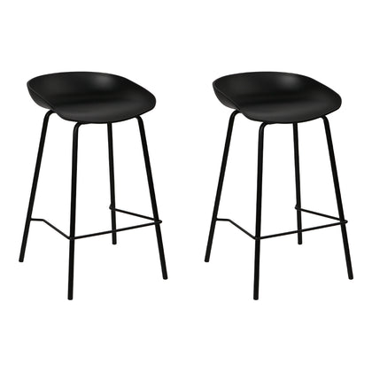 Artiss Set of 2 Metal Bar Stools - Black