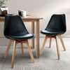 Artiss Set of 2 Padded Dining Chair - Black