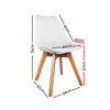 Artiss Set of 2 Padded Dining Chair - White