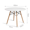 Artiss Dining Table 4 Seater Round Replica DSW Eiffel Kitchen Timber White