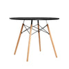 Artiss Dining Table 4 Seater Round Replica DSW cafe Kitchen Timber Black 90cm