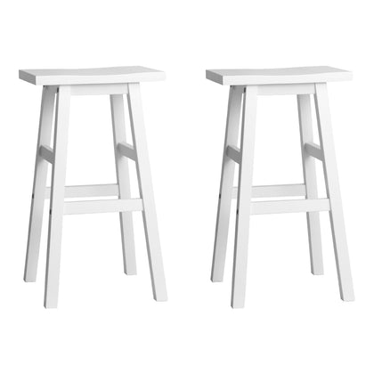 Artiss Set of 2 Beech Wood Bar Stools - White