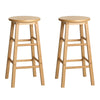 Artiss Set of 2 Beech Wood Backless Bar Stools - Natural