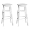 Artiss Set of 2 Beech Wood Backless Bar Stools - White