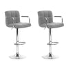 Artiss Set of 2 Bar Stools Gas lift Swivel - Steel and Grey