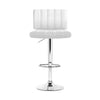 Artiss Set of 2 Line Style PU Leather Bar Stools - White