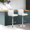 Artiss Set of 2 Line Style PU Leather Bar Stools - White