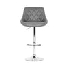 Artiss Set of 2 Bar Stools PU Leather Diamond Style - Grey