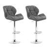 Artiss Set of 2 Kitchen Bar Stools - Grey and Chrome