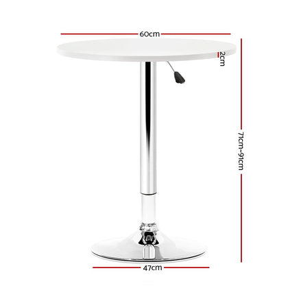 Artiss Bar Table Gas Lift Round White