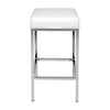 Artiss Set of 2 PU Leather Backless Bar Stools - White and Chrome