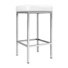 Artiss Set of 2 PU Leather Backless Bar Stools - White and Chrome