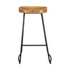 Artiss Set of 2 Elm Wood Backless Bar Stools 75cm - Black and Light Natural