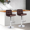 Artiss Set of 2 Gas Lift Bar Stools PU Leather - Chocolate Brown