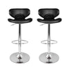 Artiss Set of 2 Bar Stools PU Leather Gas Lift - Black