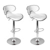 Artiss Set of 2 Bar Stools PU Leather Gas Lift - White