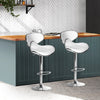 Artiss Set of 2 Bar Stools PU Leather Gas Lift - White