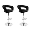 Artiss Set of 2 Gas Lift Swivel Bar Stool PU Leather - Chrome and Black