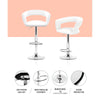 Artiss 2x Gas Lift Bar Stools Swivel Chairs Leather Chrome White