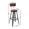 Artiss Industrial Style Swivel Bar Stool 66cm - Black