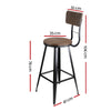 Artiss Industrial Style Swivel Bar Stool 76cm - Black