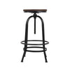 Artiss Set of 2 Bar Stool Industrial Round Seat Wood Metal - Black and Brown