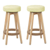 Artiss Set of 2 Bar Stools Wood Swivel PU Leather - Cream