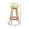 Artiss Set of 2 Bar Stools Wood Swivel PU Leather - Cream