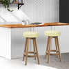 Artiss Set of 2 Bar Stools Wood Swivel PU Leather - Cream