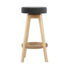 Artiss Set of 2 Bar Stools Wood Swivel Fabric - Grey