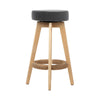 Artiss Set of 2 Bar Stools Wood Swivel Fabric - Grey