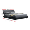 Artiss Alex LED Bed Frame PU Leather - Black Queen