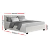 Artiss Lisa Bed Frame PU Leather Gas Lift Storage - White Double