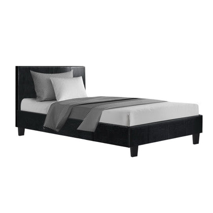 Artiss Neo Bed Frame PU Leather - Black Single