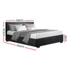 Artiss Nino Bed Frame PU Leather - Black Double