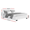 Artiss Nino Bed Frame PU Leather - White Double