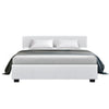 Artiss Nino Bed Frame PU Leather - White Queen