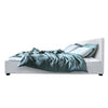 Artiss Nino Bed Frame PU Leather - White Queen