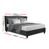 Artiss Pier Bed Frame Fabric - Charcoal Double