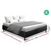 Artiss King Size Bed Base Frame Mattress Platform Leather Wooden Black TOMI