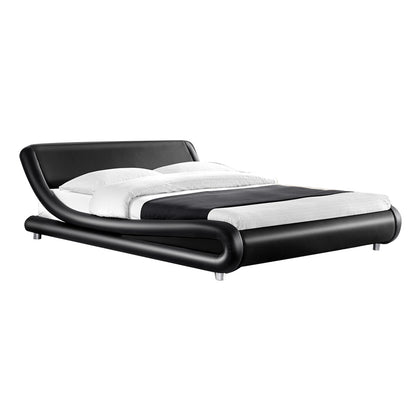 Artiss Flio Bed Frame PU Leather - Black King