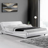 Artiss Flio Bed Frame PU Leather - White Queen