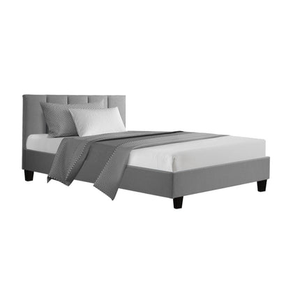 Artiss Anna Bed Frame Fabric - Grey King Single