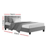 Artiss Anna Bed Frame Fabric - Grey King Single