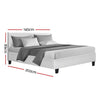 Artiss Neo PU Leather Bed Frame - White Double