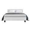 Artiss Neo PU Leather Bed Frame - White Double