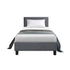 Artiss Neo Fabric Bed Frame - Grey King Single